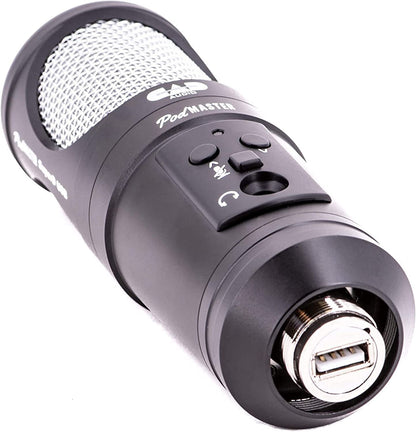 CAD PM1300 PodMaster™ SuperD usb Professional Broadcast / Podcasting Microphone with SuperD VOG Dynamic Capsule, supplied with Broadcast Boom Mic Stand, Black