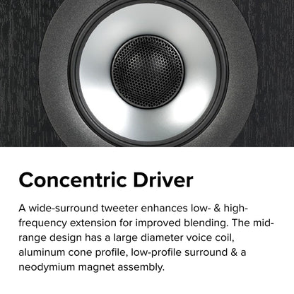 ELAC Uni-Fi 2.0 UB52 Bookshelf Speakers (Pair), Black (UB52-BK)