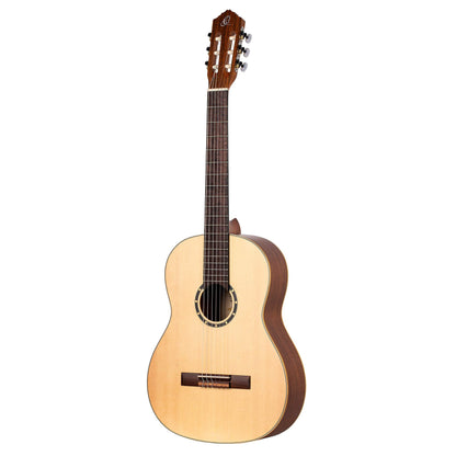 Ortega Guitars 6 String Family Series 3/4 Size Nylon Classical Guitar w/Bag, Right, Cedar Top-Natural-Satin, (R122-3/4)