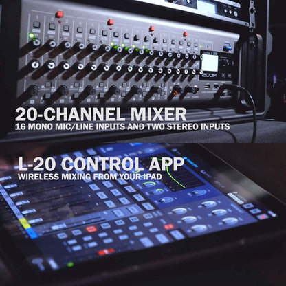 Zoom LiveTrak L-20R Digital Console for Mixing, Monitoring and Recording