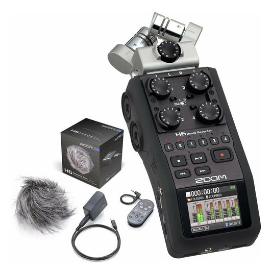 Zoom H6 6-Track Handy Recorder (Black, 2020 Model) Bundle with Accessory Pack...