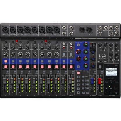 Zoom LiveTrak L-12-12-Channel Digital Mixer & Multitrack Recorder + RKL-12 Rack mount adapter for L-12
