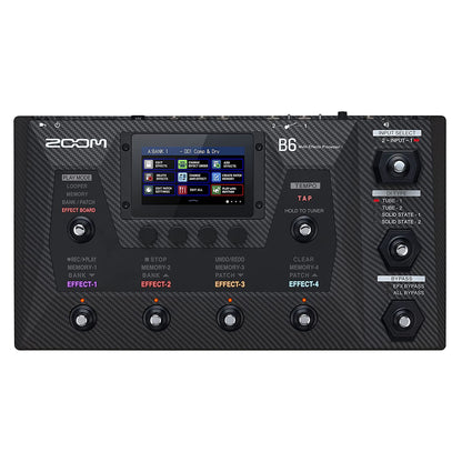 Zoom B6 Bass Multi-Effects Processor with 4 DI Boxes, A/B Switcher, Touchscreen Interface, 100+ Built in Effects, Amp Modeling, IR’s, Looper, & Audio Interface for Direct Recording to Computer