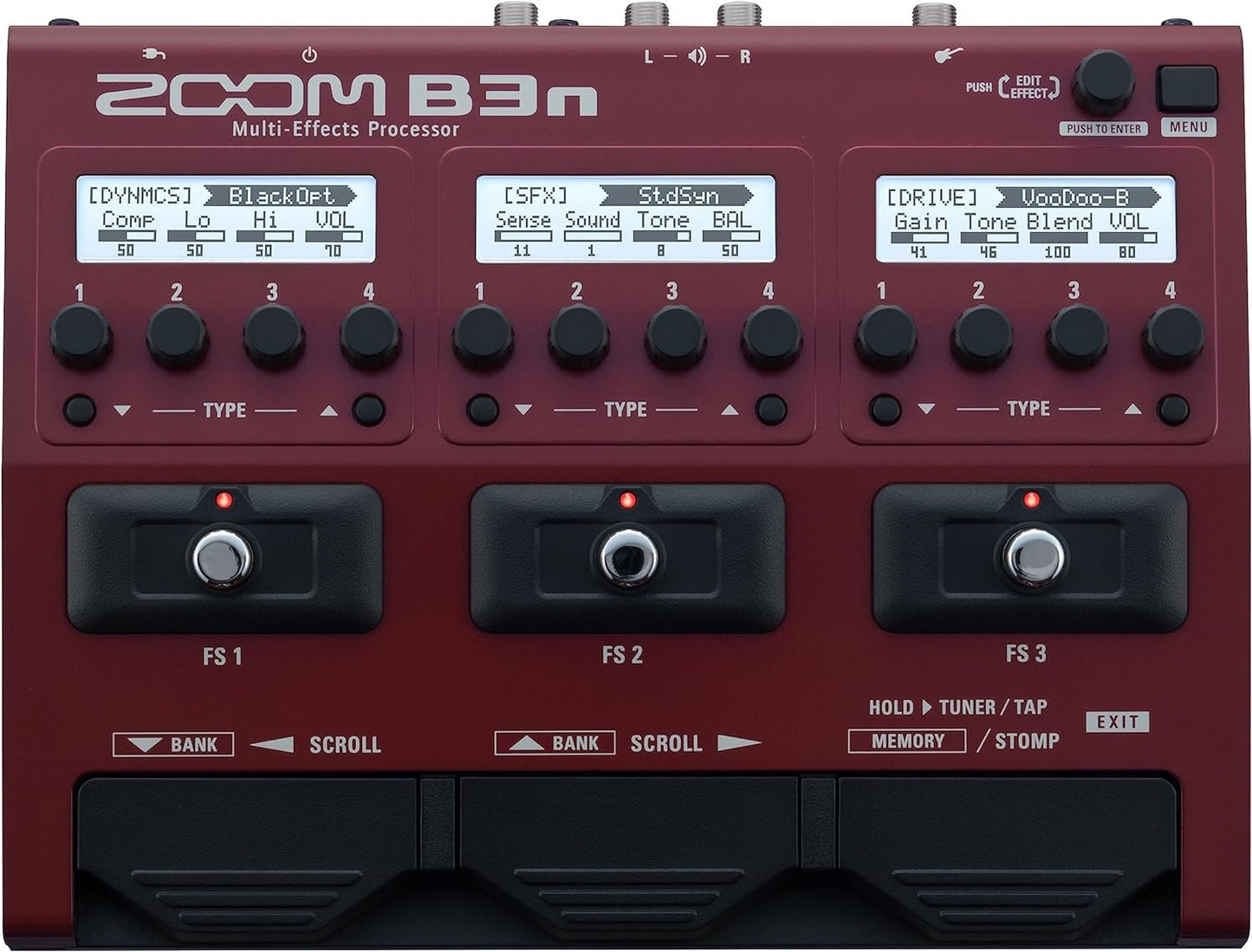 Zoom B3n Bass Guitar Multi-Effects Processor Pedal, With 60+ Built-in effects, Amp Modeling, Stereo Effects, Looper, Rhythm Section, Tuner