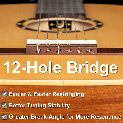 Ortega Guitars 6 String Family Series 3/4 Size Nylon Classical Guitar w/Bag, Right, Cedar Top-Natural-Satin, (R122-3/4)