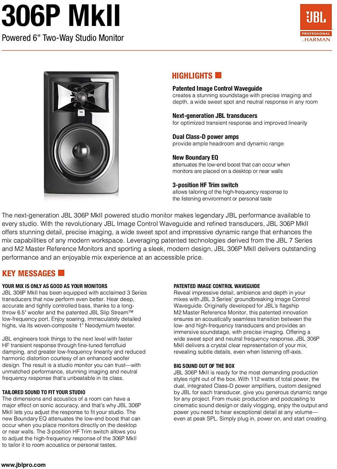 JBL Professional LSR310S 10-inch Powered Studio Subwoofer