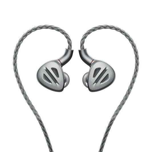 FIIO FH9 Headphones Earphone Wired High Resolution Over-The-Ear 1DD+6BA Detachable Cable Deep Bass Comes with 2.5/3.5/4.4mm Swappable Plugs for Smartphone/PC/Players/Home Audio(Titanium)