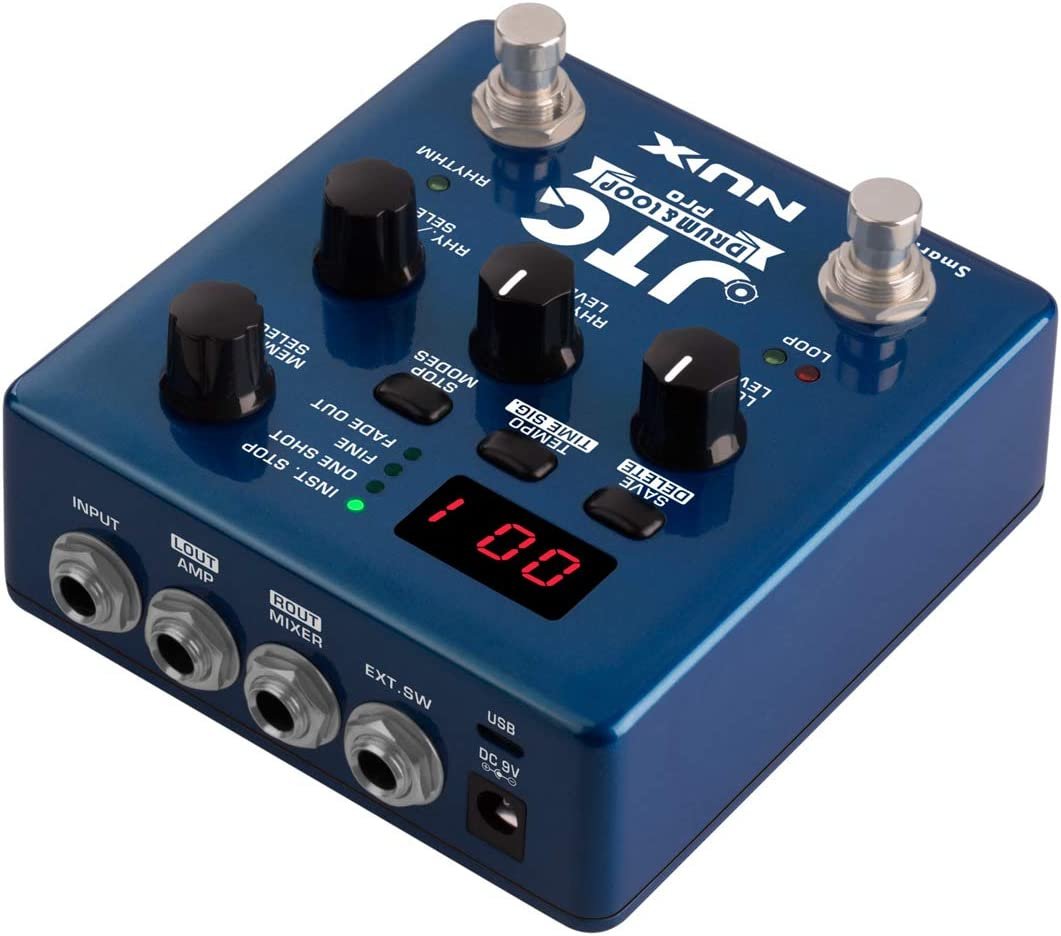 NUX JTC PRO Drum Loop PRO Dual Switch Looper Pedal 6 hours recording time 24-bit and 44.1 kHz sample rate