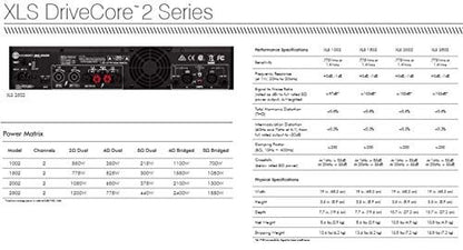 Crown XLS1502 Two-channel, 525-Watt at 4Ω Power Amplifier