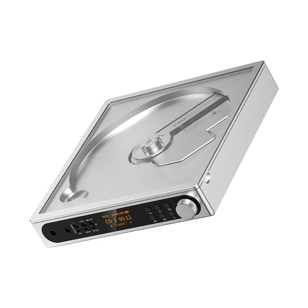 FiiO DM15 Portable Stereo CD Player with True 24Bit R2R DAC, 1150mW+1150mW High-Power Output, aptX Adaptive Bluetooth Transmitter, 24 Sound Presets, USB/CD HiFi Audio, HD Display