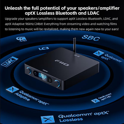 FiiO BR15 R2R High-Resolution Bluetooth 6.0 Audio Receiver with QCC5181, aptX Lossless & LDAC, 24-Bit R2R DAC, USB/Optical/Coaxial Input, RCA/XLR Output, Wireless HiFi Upgrade for Home Audio