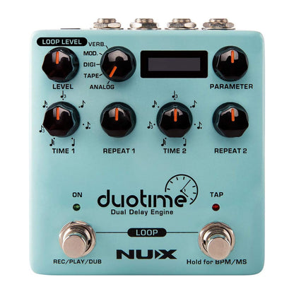 NUX Duotime Stereo Delay Pedal with Independent Time,Analog Delay,Tape Echo,Digital Delay,Modulation Delay and Verb Delay