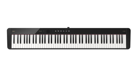 Casio Privia PX-S5000 Portable Digital Piano with 88 Hybrid Weighted Keys, 23 Tones, Touch Sensor Controls, Sustain Pedal, Bluetooth, USB, AC Adapter, 16W Speakers, Gloss Black Finish (PX-S5000BK)