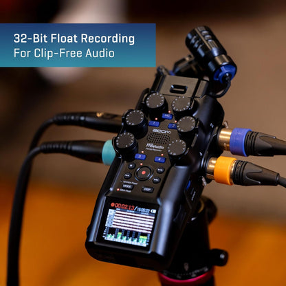Zoom H6studio 8-Track 32-Bit Float Handy Recorder Bundle with APH-6s Accessory Pack with Hairy Windscreen, Padded Shell Case, AC Adapter, & USB C-Cable