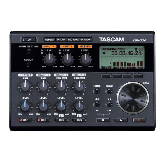 Tascam DP-006 6-Track Digital Pocketstudio Multi-Track Audio Recorder, Built-in Mics, Songwriting, Battery Operated