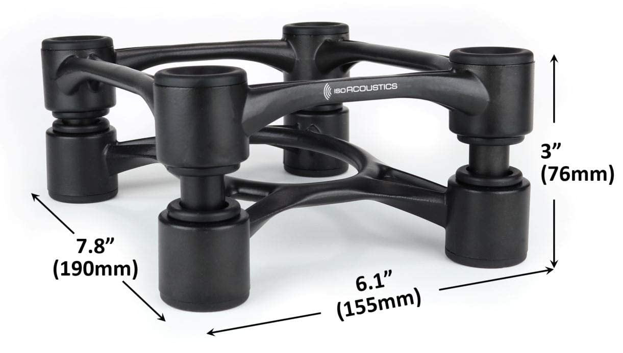 IsoAcoustics Aperta Series Isolation Speaker Stands with Tilt Adjustment: Aperta (6.1" x 7.5") Silver Pair