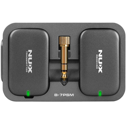 NUX B-7PSM 5.8 GHz Wireless in-Ear Monitoring System Bundle with 2pcs Microfiber Polishing Cloths, Charging Case Included, Stereo Audio transmitting