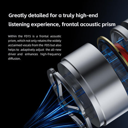FiiO FD15 13.8mm Magnalium DLC HiFi Dynamic Driver in-Ear Earphone with Stainless Steel Shell, Detachable MMCX Cable