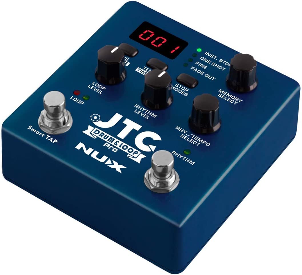 NUX JTC PRO Drum Loop PRO Dual Switch Looper Pedal 6 hours recording time 24-bit and 44.1 kHz sample rate