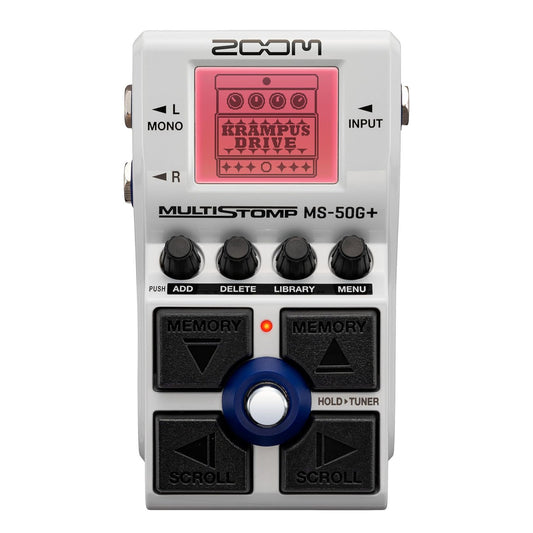 Zoom MS-50G+ MultiStomp Guitar Effects Pedal, Single Stompbox, 100 effects, Stereo Outputs, Tuner, Featuring Drives, Modulations, Delays, Reverbs, Compressors, and More