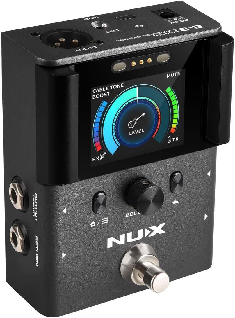 NUX B-8 Wireless System for Guitar, Bass, Various Instruments with Electronic Pickups. Wireless Solution for Gigging, Home Playing