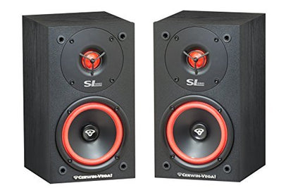 Cerwin Vega SL-5M 5 1/4" 2-Way Satellite Speakers with 1" Soft Dome Tweeter - Set of 2 - Black