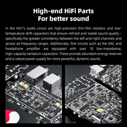 FiiO M21 Android 13 Portable Music Player MP3 Walkman Snapdragon 680 4* CS43198 DAC Chips Hi-Res Audio DSD Bluetooth LDAC (Blue-Black)