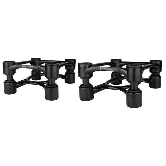 IsoAcoustics Aperta Series Isolation Speaker Stands with Tilt Adjustment: Aperta (6.1" x 7.5") Black Pair