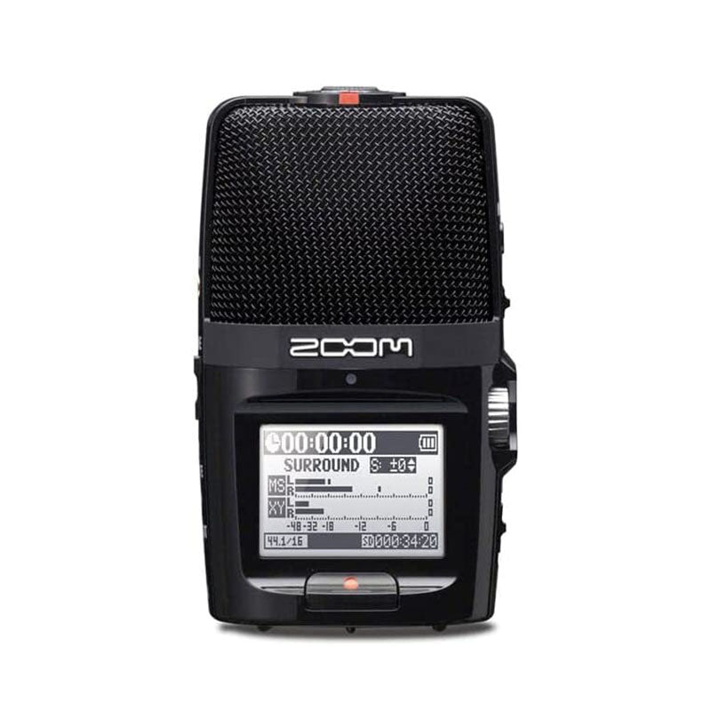 Zoom H2n Stereo/Surround-Sound Portable Recorder, 5 Built-In Microphones, X/Y, Mid-Side, Surround Sound, Ambisonics Mode, Records to SD Card, For Recording Music, Audio for Video, and Interviews