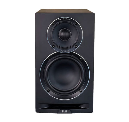 ELAC Uni-Fi Refrence 3-Way 6-1/2" Bookshelf Speakers, Walnut with Black Baffle for Home Theater and Stereo Systems