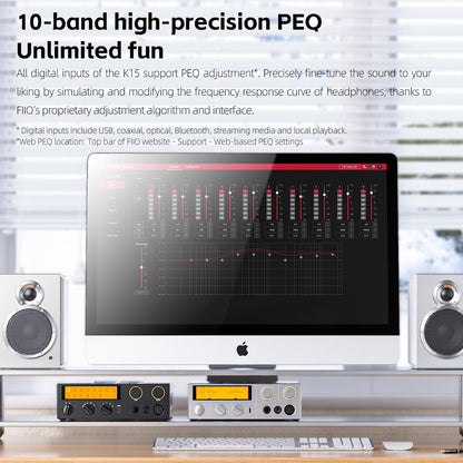 FiiO K15 Full Balance HiFi DAC and Headphone amp AK4497Sx2,Bluetooth 5.1 LDAC, Discrete Class AB Amplifier,USB Support DSD512 & PCM768kHz. Coaxial/Optical/XLR4 with Remote Control (Black)