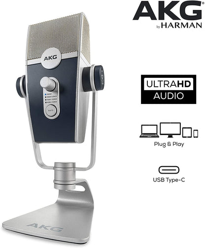 AKG Pro Audio Podcaster Essentials Kit for Streamers, Vloggers, and Gamers-Includes Lyra USB-C Microphone, K371 Headphones, and Ableton Lite Software