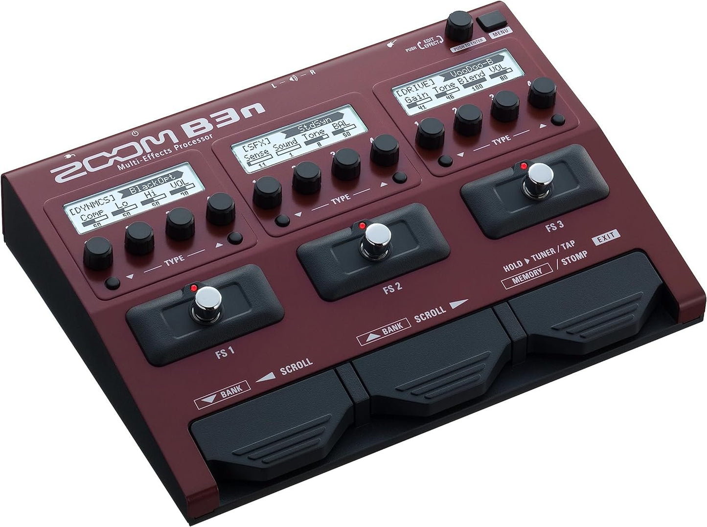 Zoom B3n Bass Guitar Multi-Effects Processor Pedal, With 60+ Built-in effects, Amp Modeling, Stereo Effects, Looper, Rhythm Section, Tuner