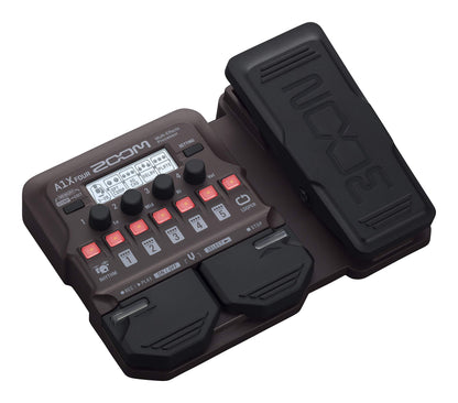 Zoom A1X FOUR Acoustic Instrument Multi-Effects Processor with Expression Pedal, Acoustic Modeling, Looper, Rhythm Section, For Guitar, Saxophone, Trumpet, Violin, Harmonica, and Upright Bass