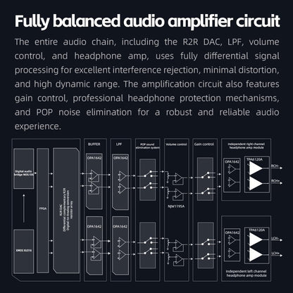 FiiO K13 R2R Desktop DAC & Headphone Amp, High-Fidelity 24Bit R2R DAC, Powerful 2400mW Output, LDAC Bluetooth Streaming, Dual Power Supply, 10-Band PEQ, Balanced XLR & RCA Audio Output