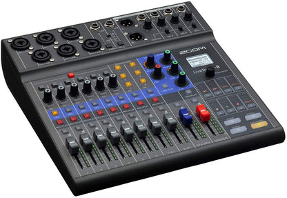 Zoom LiveTrak L-8 Podcast Recorder, Battery Powered, Digital Mixer and Recorder, Music Mixer, Phone Input, Sound Pads, 4 Headphone Outputs, 12-In/4-Out Audio Interface, Built In EQ and Effects