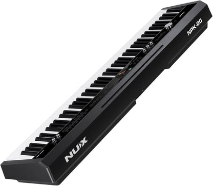 NUX NPK-20 Portable Digital Piano, 271 Sounds, 88-Key Triple-Sensor Scaled Hammer-Action Keyboard, 5 Levels Touch Sensitivity (Black-d)