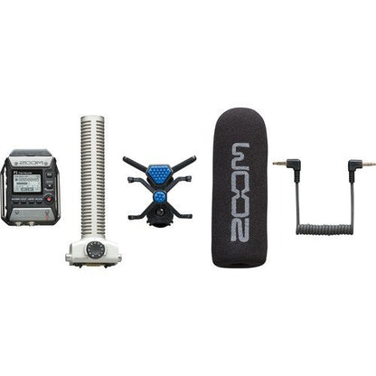 Zoom F1-SP Field Recorder + Shotgun Mic Pack + Lavalier Lapel Mic clip + 32 GB sd card +windbuster