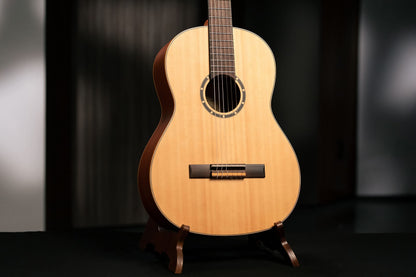 Ortega Guitars 6 String Family Series 3/4 Size Nylon Classical Guitar w/Bag, Right, Cedar Top-Natural-Satin, (R122-3/4)