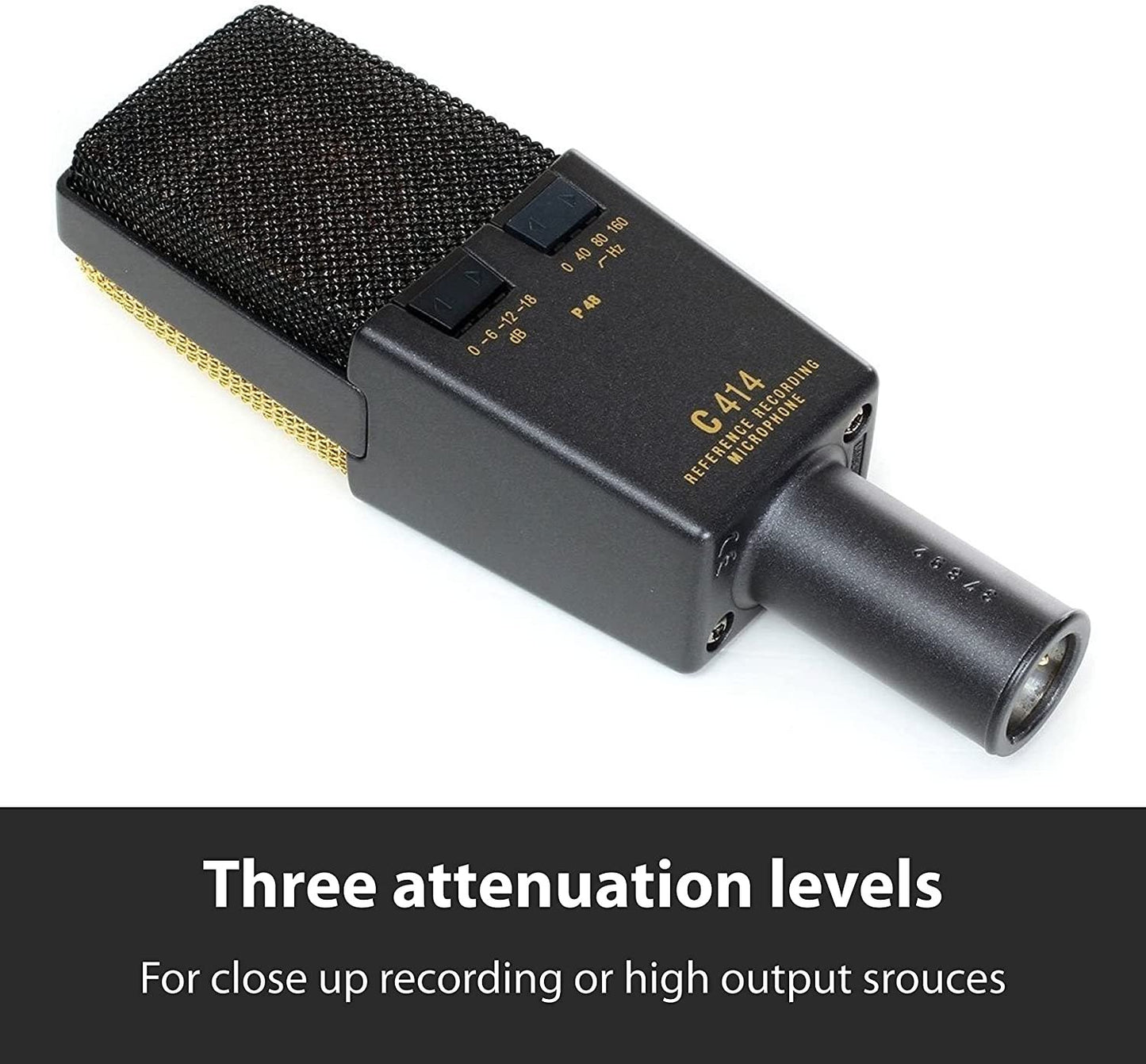 AKG Pro Audio C414 XLII Vocal Condenser Microphone, Multipattern, Black