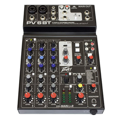 Peavey PV 6 BT 6 Channel Compact Mixer with Bluetooth