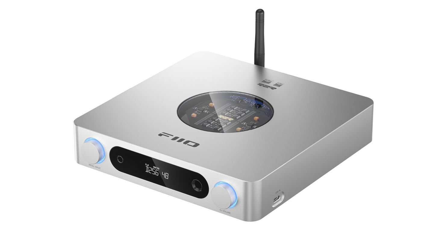 FiiO K13 R2R Desktop DAC & Headphone Amp, High-Fidelity 24Bit R2R DAC, Powerful 2400mW Output, LDAC Bluetooth Streaming, Dual Power Supply, 10-Band PEQ, Balanced XLR & RCA Audio Output (Silver)