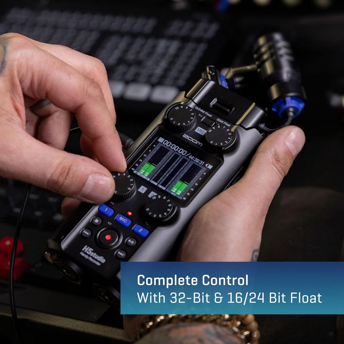 Zoom H5studio 6-Track 32-Bit Float Handy Recorder Bundle with APH-5s Accessory Pack with Hairy Windscreen, Padded Shell Case, AC Adapter, & USB C-Cable