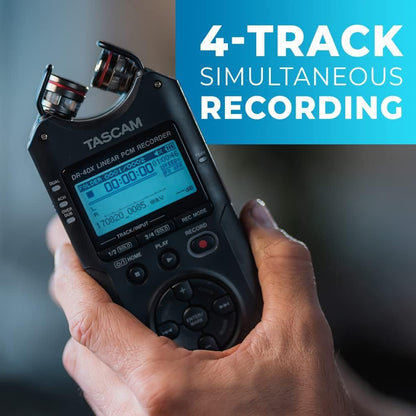 Tascam DR-40X Four Track Handheld Recorder and USB Interface,Black