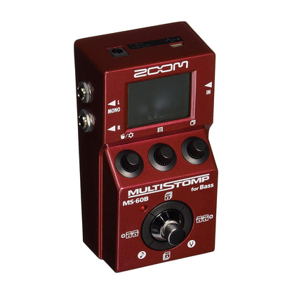 Zoom MS-60B MultiStomp Bass Guitar Effects Pedal, Single Stompbox Size, 58 Built-in effects, Tuner