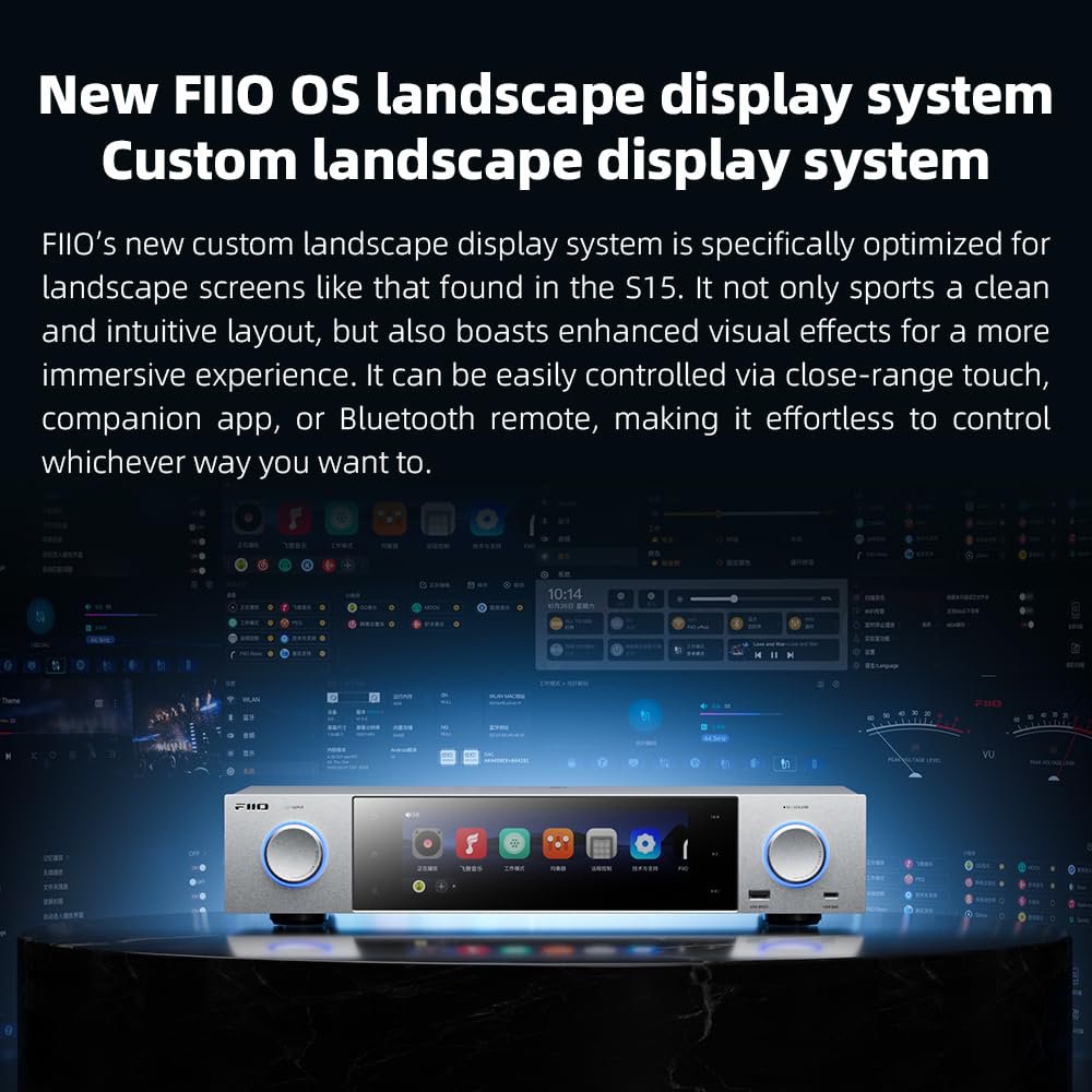 FiiO S15 Streamer Network Player Music Service, Android 12 Snapdragon 660, AKM DAC AK4191+AK4499EX, 7.84-inch Screen, HDMI/ARC DAC