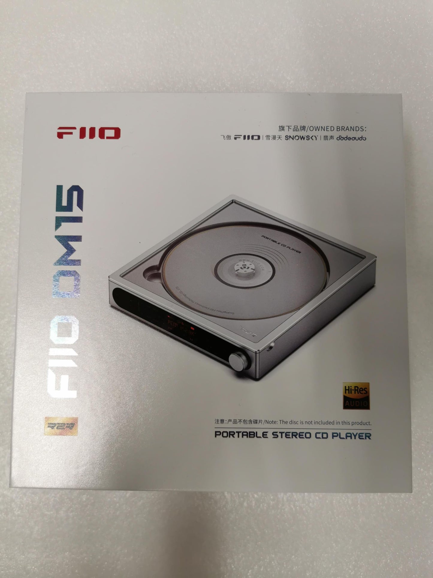 FiiO DM15 Portable Stereo CD Player with True 24Bit R2R DAC, 1150mW+1150mW High-Power Output, aptX Adaptive Bluetooth Transmitter, 24 Sound Presets, USB/CD HiFi Audio, HD Display