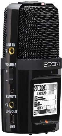 Zoom H2n Stereo/Surround-Sound Portable Recorder, 5 Built-In Microphones, X/Y, Mid-Side, Surround Sound, Ambisonics Mode, Records to SD Card, For Recording Music, Audio for Video, and Interviews