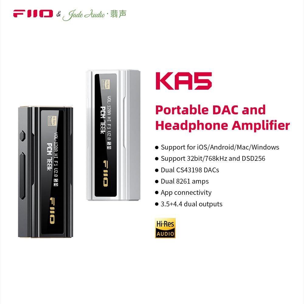 FIIO KA5 USB DAC Headphone Amp with 3.5mm and 4.4mm Outputs