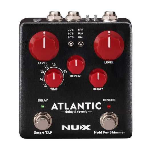 NUX Atlantic Multi Delay and Reverb Effect Pedal with Inside Routing and Secondary Reverb Effects